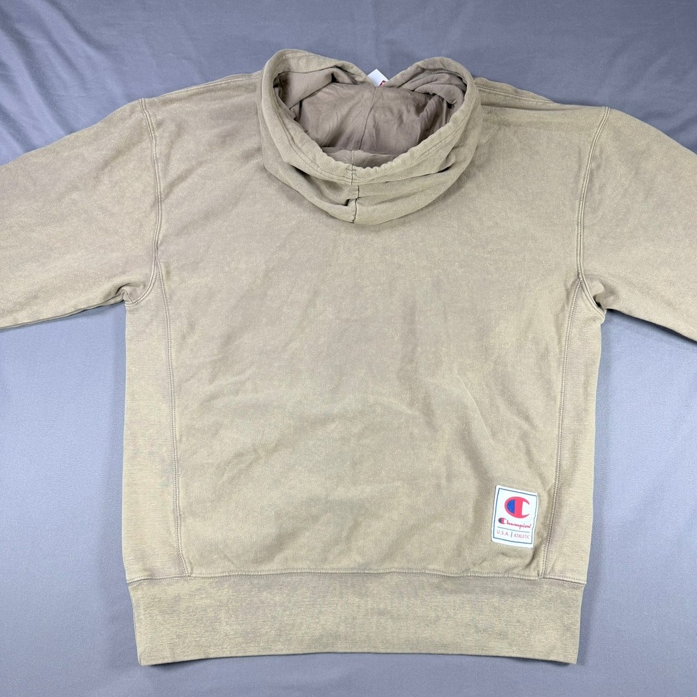 Champion Mens S Khaki Cotton Rewind Vintage Wash Pullover Hoodie CPM253FH03011 - Picture 3 of 10